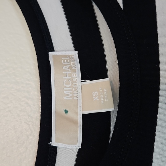 Michael Kors Black White Striped Long Sleeve Dress XSmall - Picture 3 of 4